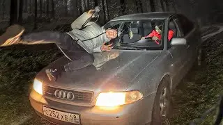 A CRAZY GIRL HIT HER BROTHER WITH A STOLEN CAR. MANIFESTATION OF THE EVIL SPIRIT IN THE GIRL