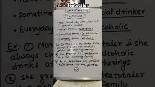 Teetotaler means ?? English Vocabulary #learn #english #spokenenglish #englishvocabulary