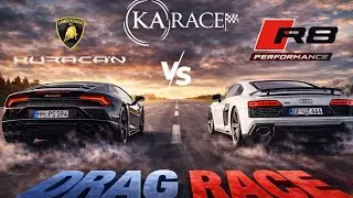 Audi R8 V10 Performance v Lamborghini Huracán LP 610-4 - Drag Race