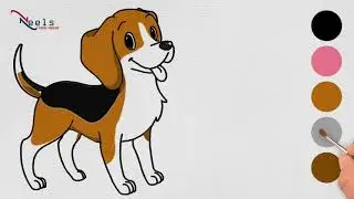 How to Draw And Color a Dog for Kids, Easy