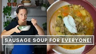Creamy Sausage and Potato Soup | Vegan Friendly!