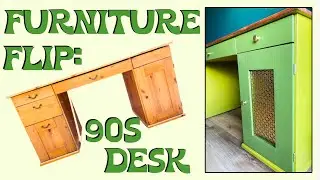 DIY Desk Flip: Dated 90s to Funky Mid-Century Executive