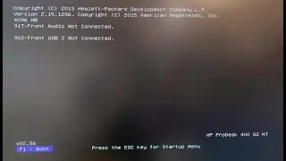 HP Prodesk 400 G2 G3 490 G3 - How to bypass F1 error Front Audio & Front USB 2 Not Connected