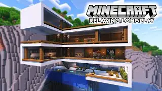 Building a Stunning Cliff House by the Sea | Relaxing Minecraft Longplay