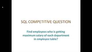SQL INTERVIEW QUESTION IN TAMIL