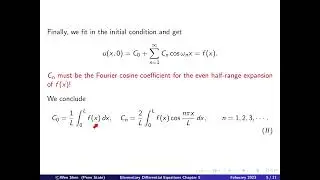 V9-4: Heat equation w/ Neumann boundary condition.  Steady States. Elementary Differential Equations