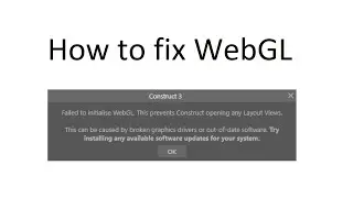 [SOLUTION] Failed to initialise WebGL