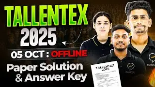 Tallentex 5th october 2025 Paper solution |Class 10 Tallentex 2025-26 Answer key & Solution| Rankers