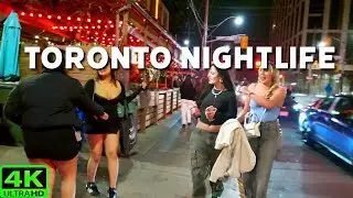 【4K】TORONTO SATURDAY NIGHTLIFE WALK AROUND THE CITY