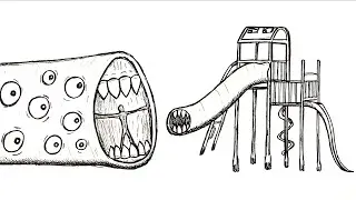 How to draw a Train Eater attacking SCP-1562 Carnivorous slide