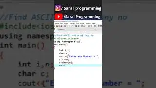 Find ASCII value of any number ||C++ Beginners ||