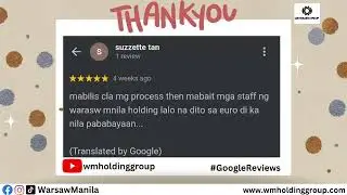 Google Reviews for Warsaw Manila Holding Group