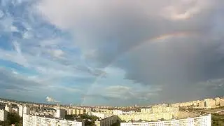 Футаж для видео монтажа (Город с высоты, Радуга) [Footage for video editing (City , Rainbow)]