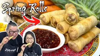 How Chinese Chefs make SPRING ROLLS and Sweet Chilli Sauce 🌶️ Mum and Son Pro Chefs Cook!