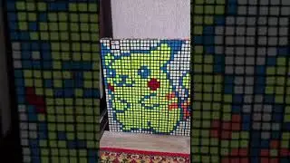 Пикачу из кубиков рубика | Картина из кубиков рубика