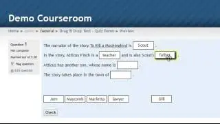 Moodle - Drag and Drop into Text