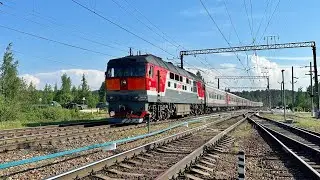 тэп70 0356  по станции токсово с поездом Санкт-Петербург-Костомукша