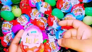 100 Colored Glitter Kindar Surprise  Eggs Toy Opening A lot Of Kindarjoy chocolate ASMR