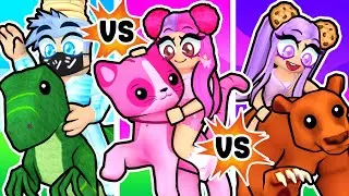 DINOSAUR VS CUTE KITTY VS BEAR IN ROBLOX!