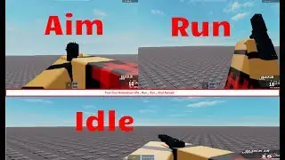 (FREE MODELS) Roblox Studio : Gun Animation Idle , Aiming , Run And Reloading