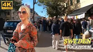 Stockholm - Flea Market - Aspudden(2Km Loppis) - Walking Tour - 4K