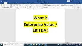 EV EBITDA RATIO ENTERPRISE VALUE calculation EBITDA calculation