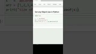 Get Object memory size in Python #python #coding #trending #shorts #viral