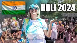 BRITISH COUPLE Play HOLI in DELHI With Locals (Festival India 2024) 🇮🇳 हिंदी उपशीर्षक