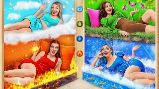 العناصر الأربعة بنوا سرير بدورين! البنت النار، البنت الماء البنت الهواء و البنت الأرض Multi DO