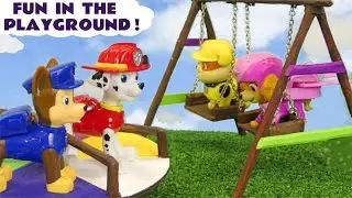 Playground Fun with the toy Paw Patrol pups and the Funlings