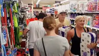 Video Panic buying shoppers rush to buy toilet paper and food