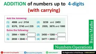 Add up to 4 - digits (with carrying) | Exercise Part 2 | Number Operations