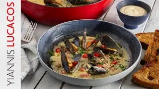 Μύδια Αχνιστά με Ντομάτα και Aioli | Yiannis Lucacos
