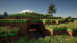 Unreal Engine 5 Preview 2 - Minecraft style voxel landscape