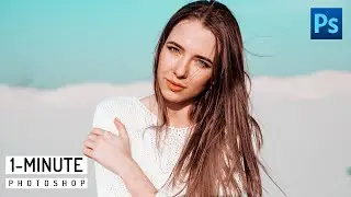 1-Minute Photoshop | Aqua and Orange Color Grading Effect in Photoshop