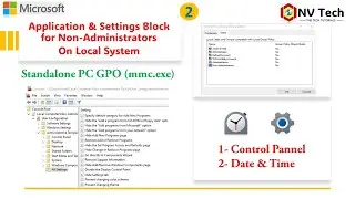 How to block Applications & Settings on Standalone PC II Prevent Control panel application via MMCII