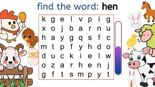 Farm Word Search Game | Find the words in the word search | English Words | Fun Learning Videos