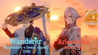 Wanderer C0R1 & Arlecchino C0 Spiral Abyss clear | Genshin Impact 5.1