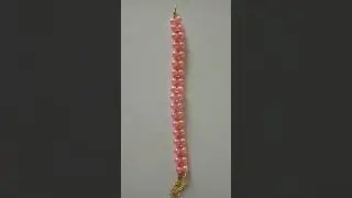 #diy , #Браслеты  \Розовый жемчуг  с золотым стеклярусом\зол. фурнитура