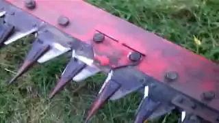 Horse mower. Adjusting the cutting unit.