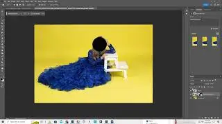 Extending the backdrop with Generative Fill in Photoshop, add shadows, select subject
