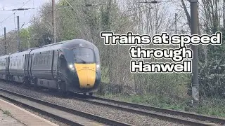 Trains at speed through Hanwell 05/04/24