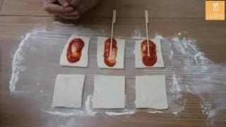 Pizza op een stokje