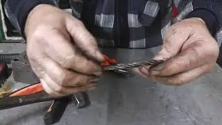 Как заплести стальной  трос за 5 мин