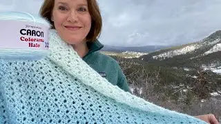 The Illuminate Blanket for Caron Colorama Halo yarn in mini C2C stitch