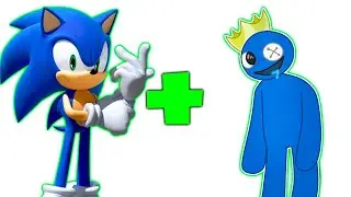 Rainbow Friends Blue + Sonic = ??? Poppy Playtime Animation