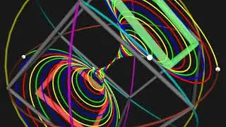 Animation of quadrangle moving through a quadruple helix embedded in octahedral great circles
