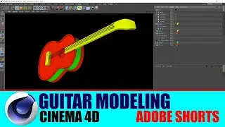 Low Poly Guitar Modeling || Cinema 4D || Adobe Shorts