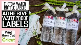 DIY Custom Water Bottle Labels with Cricut Print then Cut 💛 Waterproof Water Bottle STICKERS -Labels