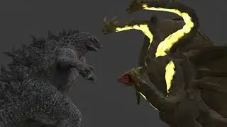 Godzilla Attacks King Ghidorah